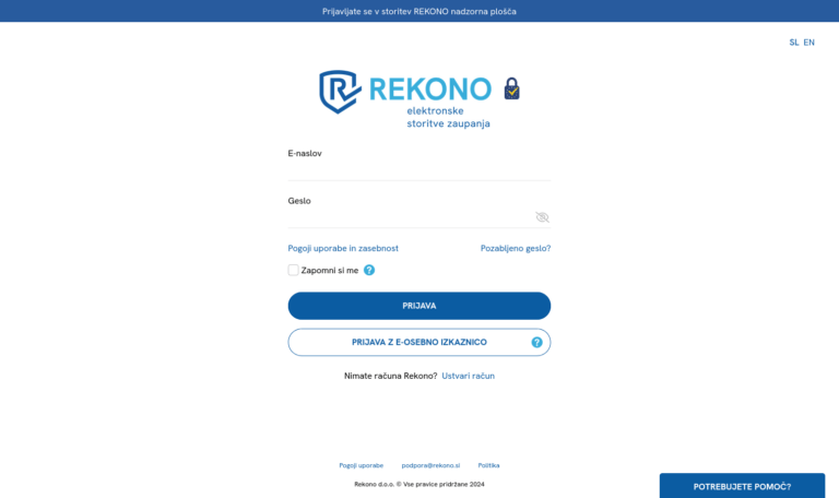 Navodila za uporabo Računa Rekono - Rekono