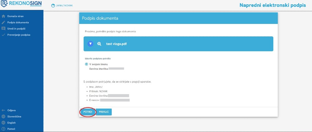 podpisovanje rekono sign 11